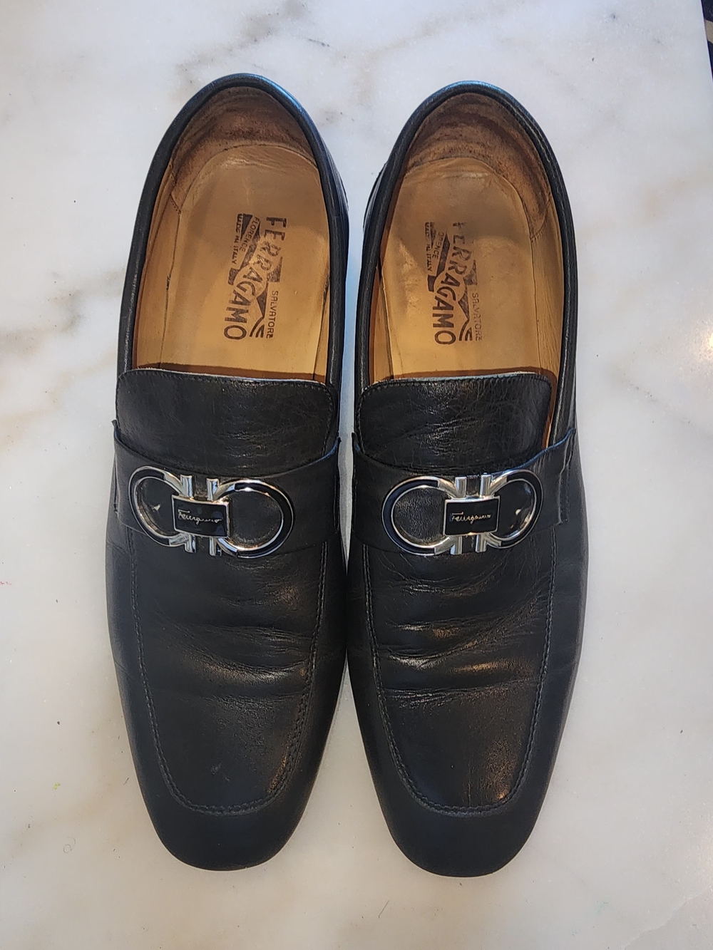 Salvatore Ferragamo Men's Black Leather Bit Loafers